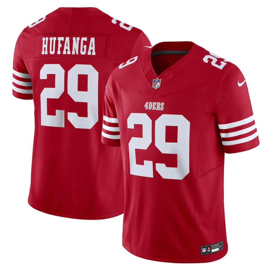 Men San Francisco 49ers #29 Talanoa Hufanga Nike Scarlet Vapor F.U.S.E. Limited NFL Jersey